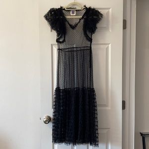 Anna Sui Sheer Black Dress
